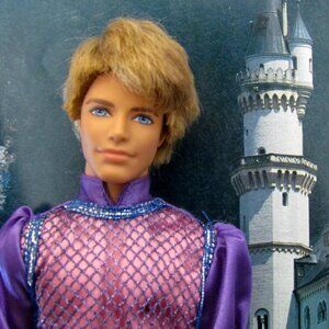 PRINCE KEN, SEARCHING FOR PRINCESS BARBIE, HANDSOME BLOND w BOOTS, PURPLE TUNIC